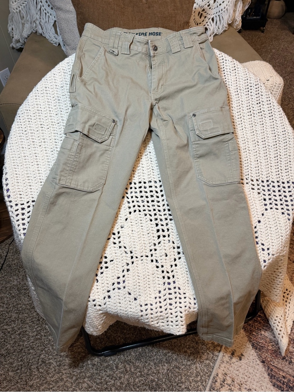 Duluth Trading Co Tan Cargo Pants with Utility Pockets